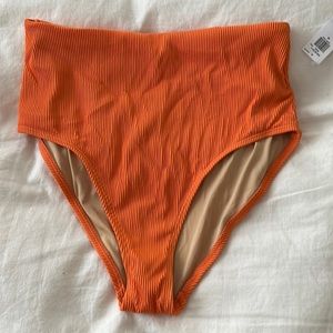 Old navy orange ribbed high waist bikini bottom.